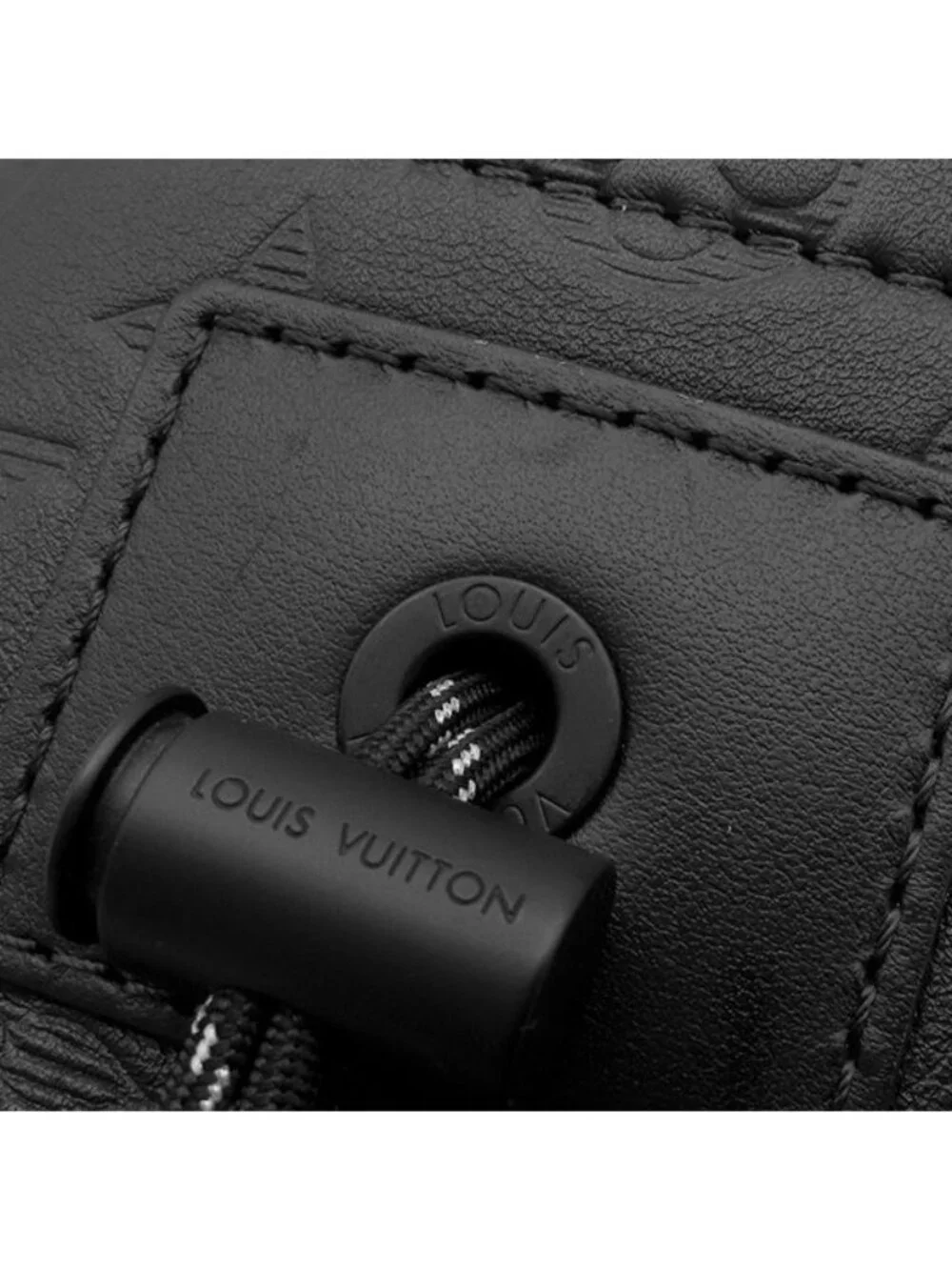 Louis Vuitton Shoulder Bag Chalk Nano Leather Monogram Shadow Noir Matte Black